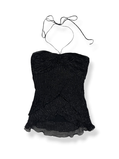 Glitter Pinstripe Halter ♡ XS