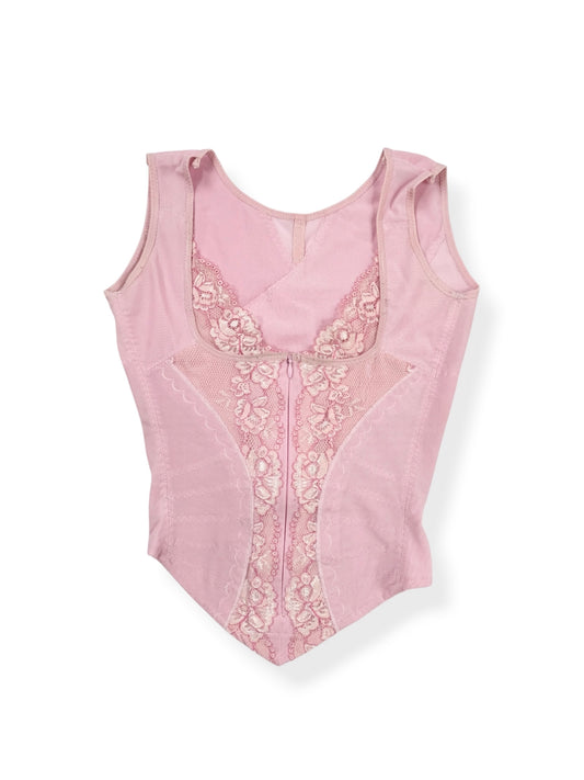 Pink Zip Corset Tank ♡ XS