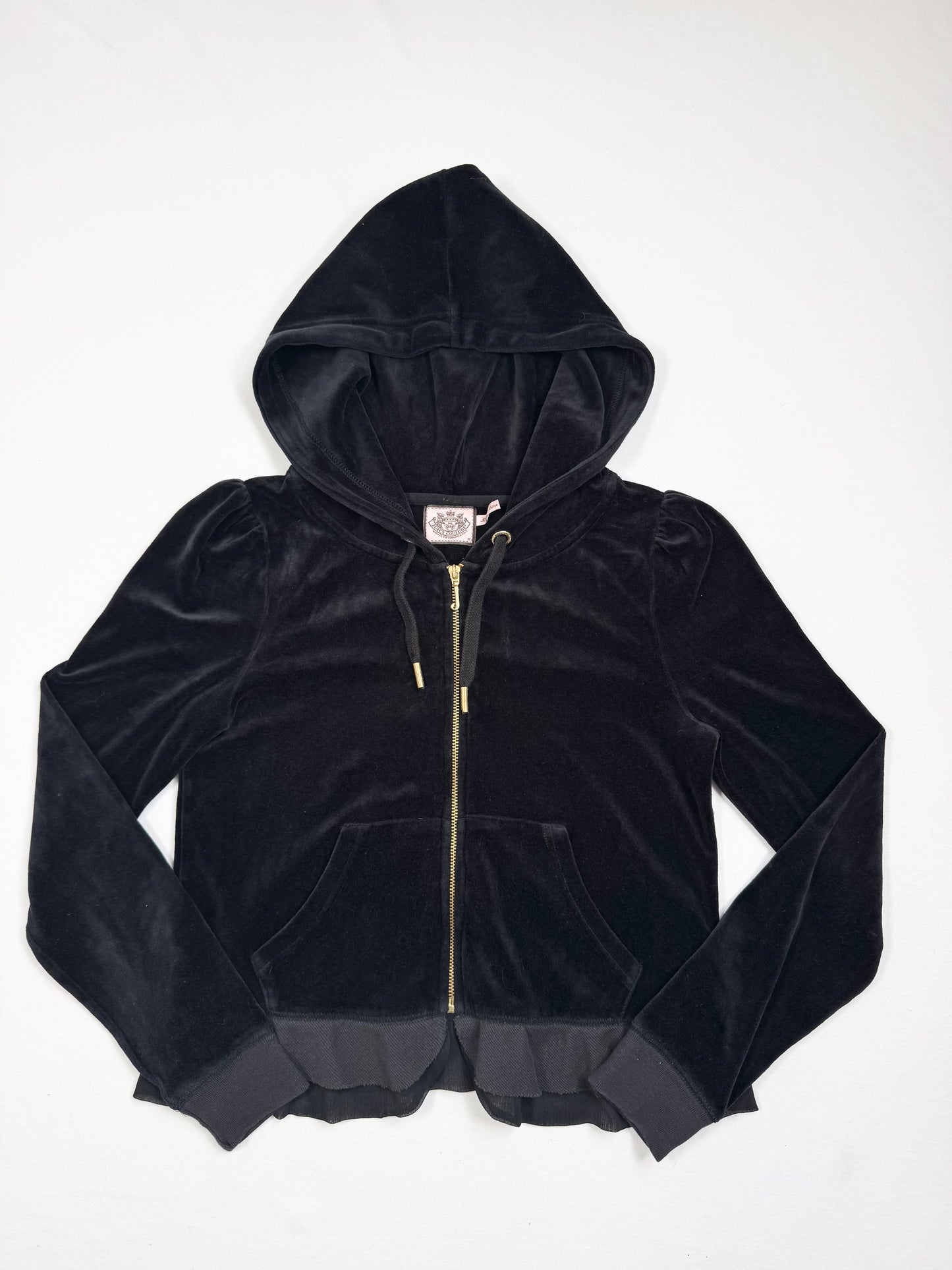Juicy Couture Black Velour Frilled Tracksuit ♡ XS/M