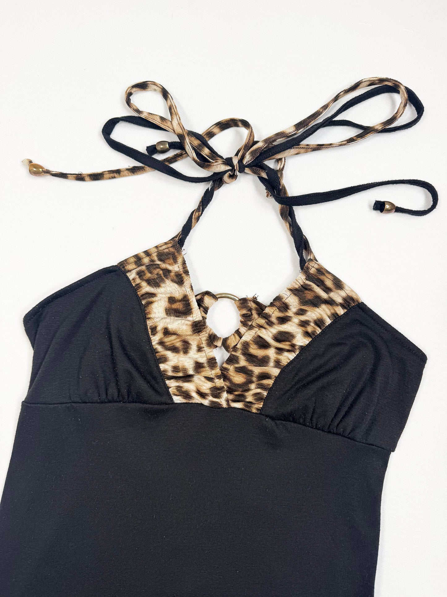 Gyaru Black & Leopard Halter ♡ S