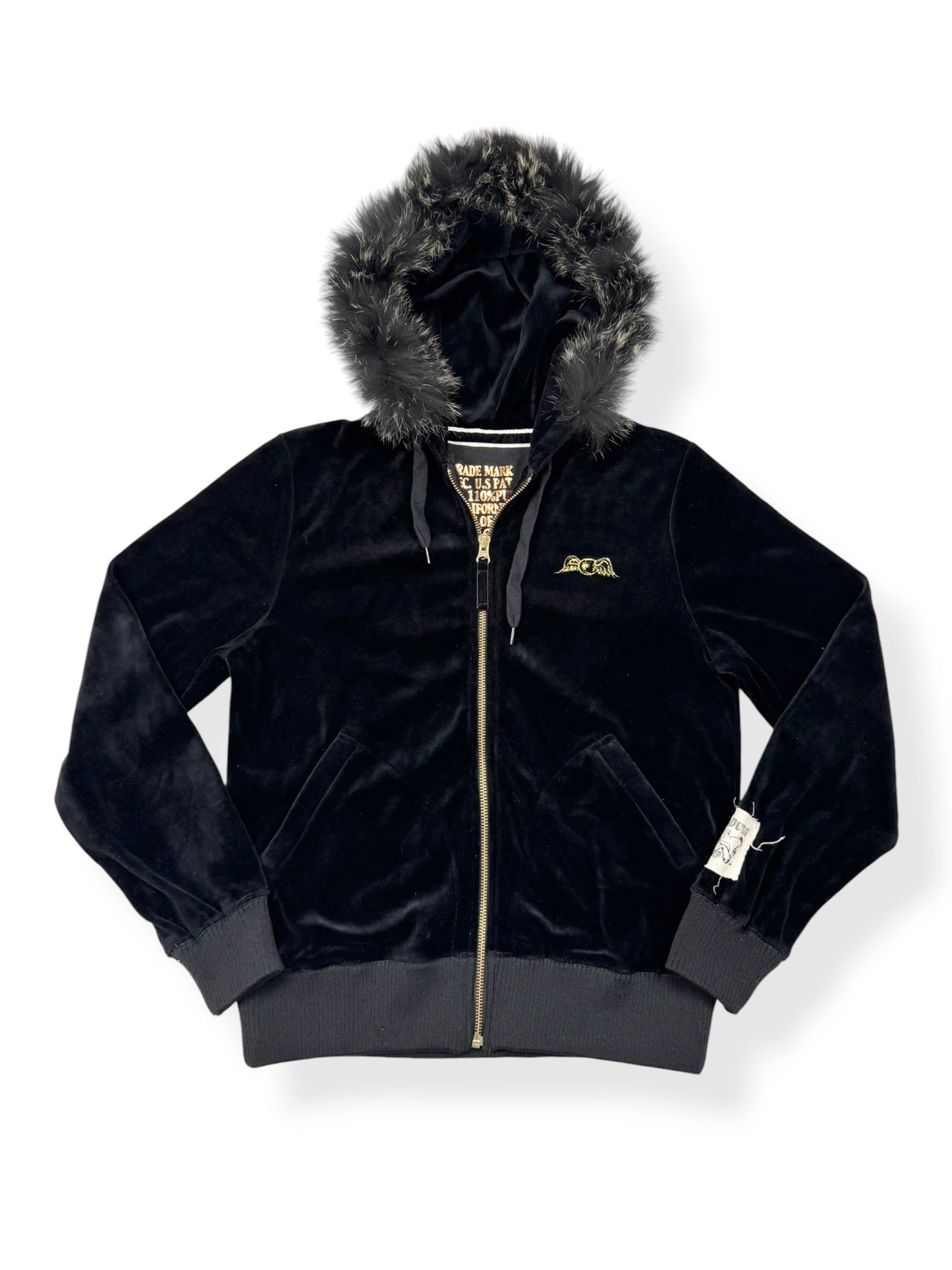 Von Dutch Velour Fur Hood Zip Up ♡ S