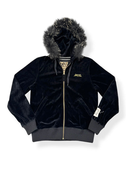 Von Dutch Velour Fur Hood Zip Up ♡ S