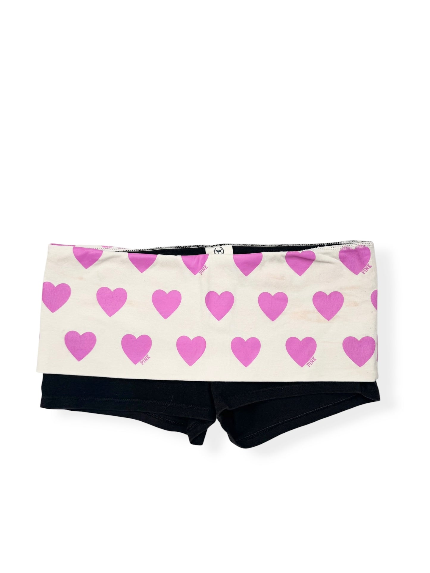 PINK Heart Fold Over Waistband Shorts ♡ S