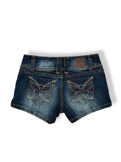 Butterfly Embroidered Mini Shorts