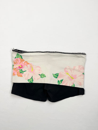 PINK Hibiscus Fold Over Shorts ♡ XS