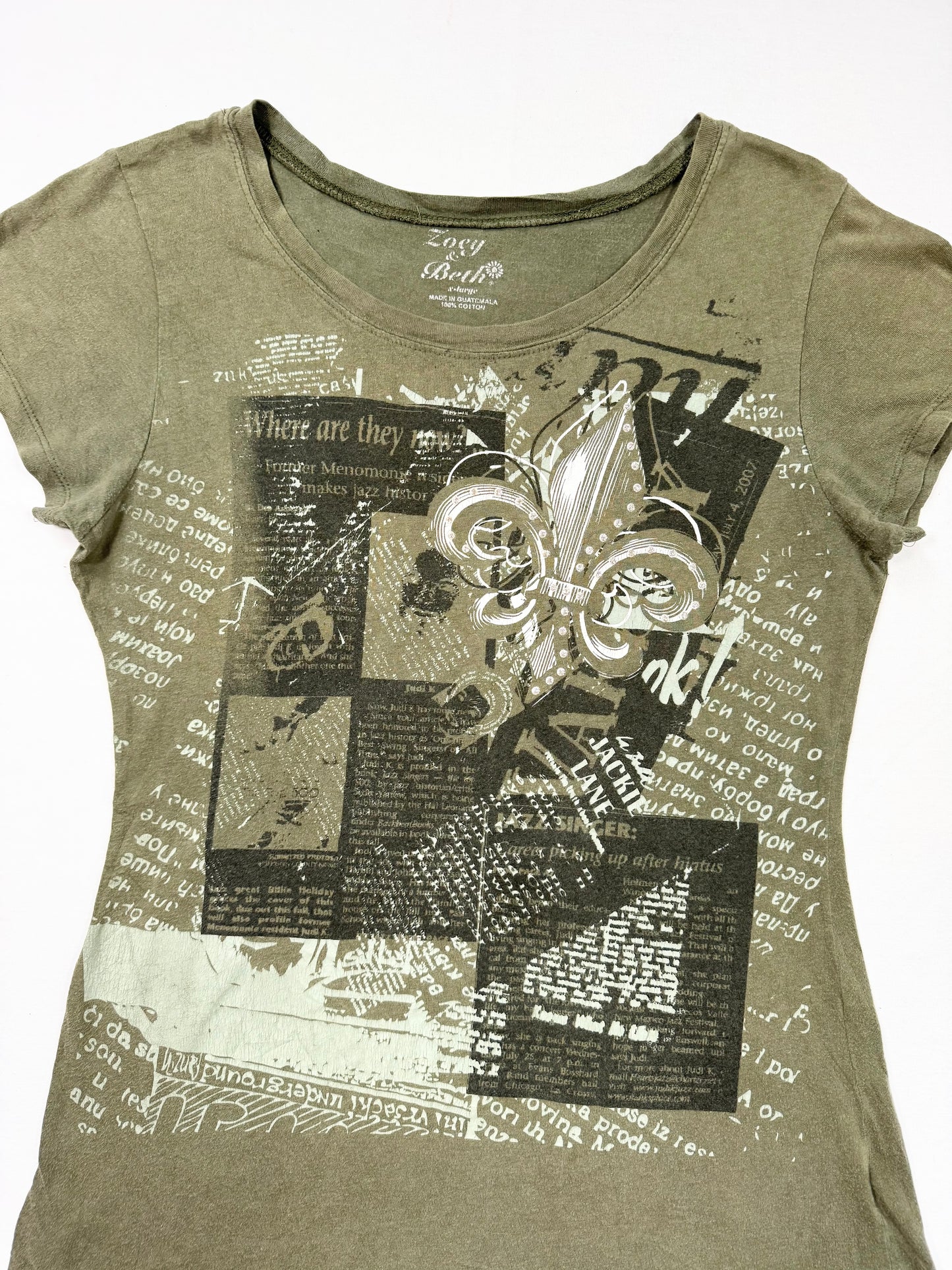 Khaki Grunge Tee ♡ XL