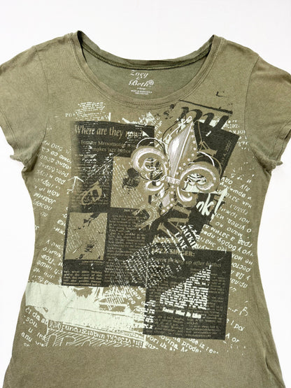 Khaki Grunge Tee ♡ XL