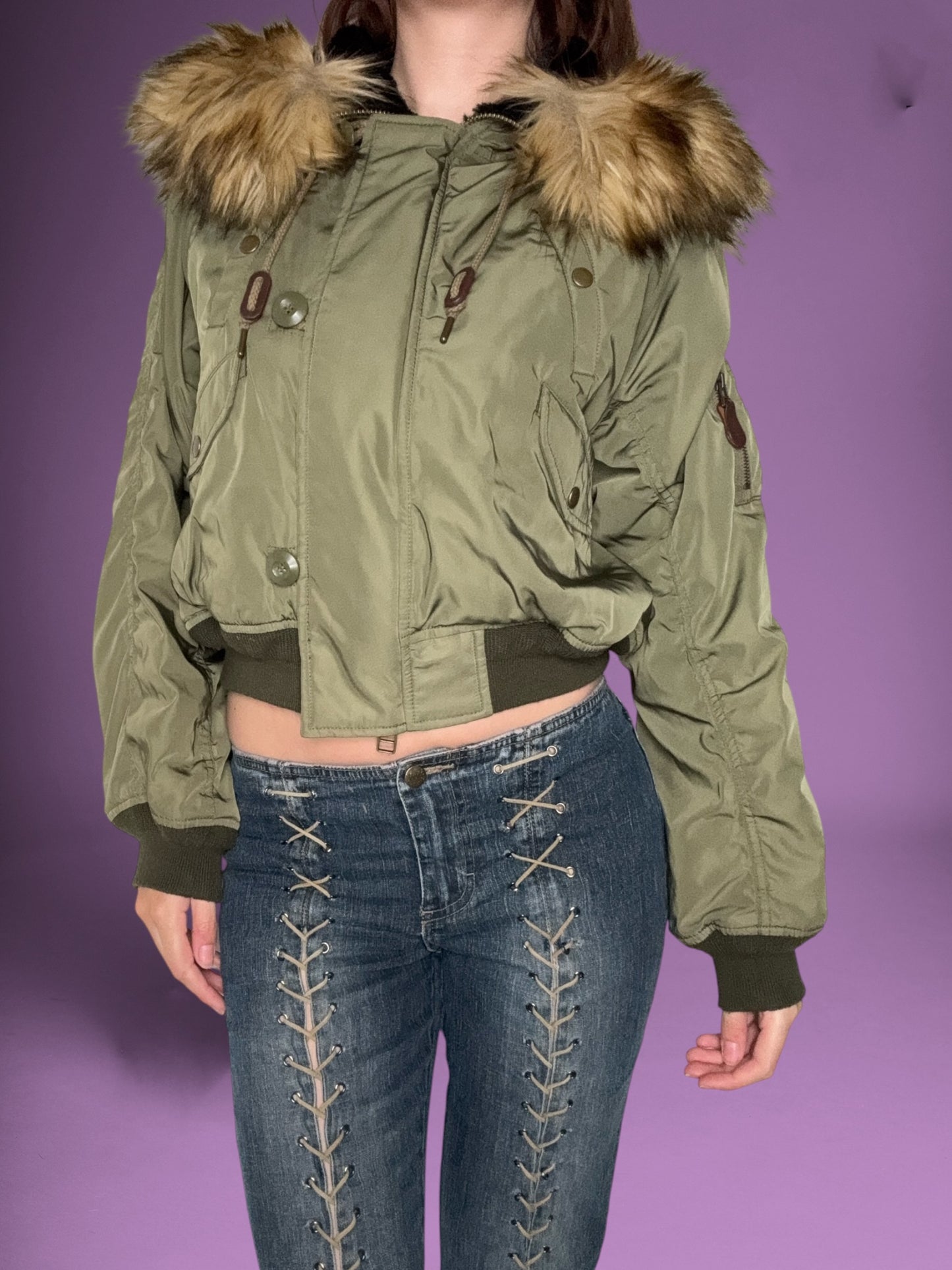 Moussy Military Fur Hood Jacket ♡ S