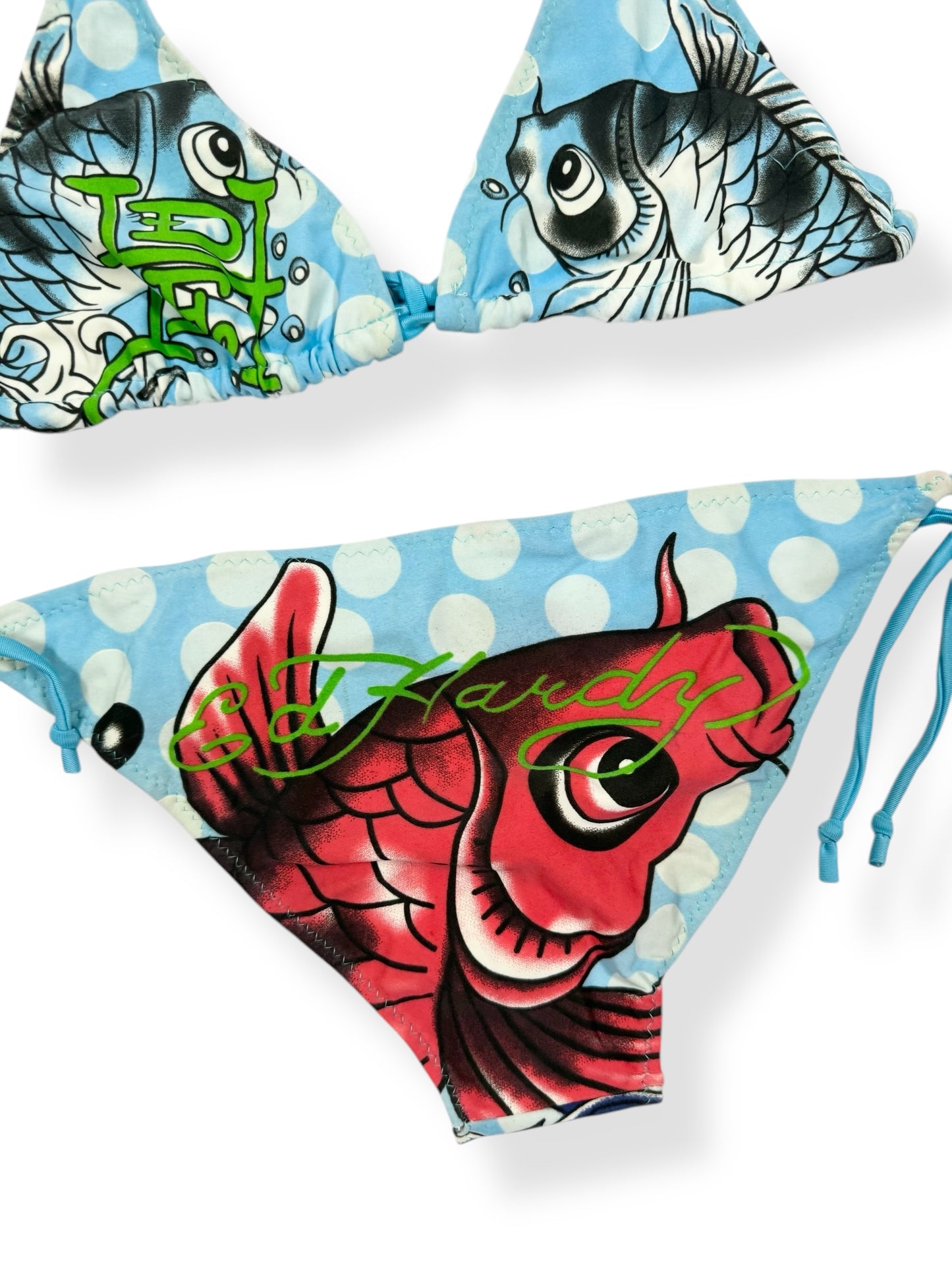Blue Polka Dot Ed Hardy Bikini