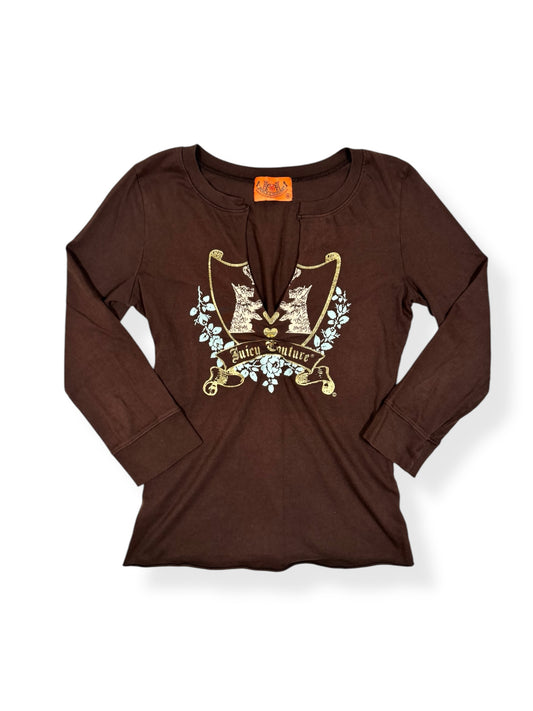 Juicy Couture Brown 3/4 Top