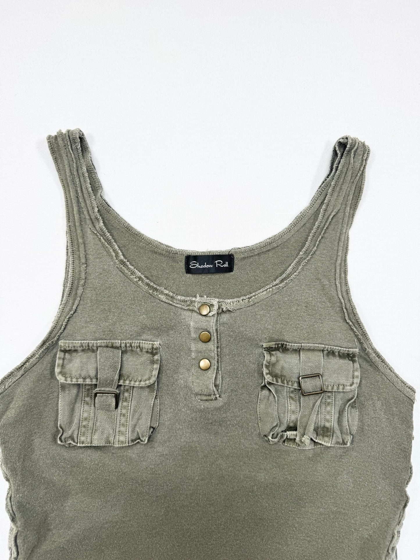 Khaki Lace Up Sides Tank ♡ S/M