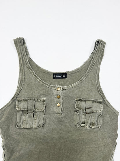Khaki Lace Up Sides Tank ♡ S/M