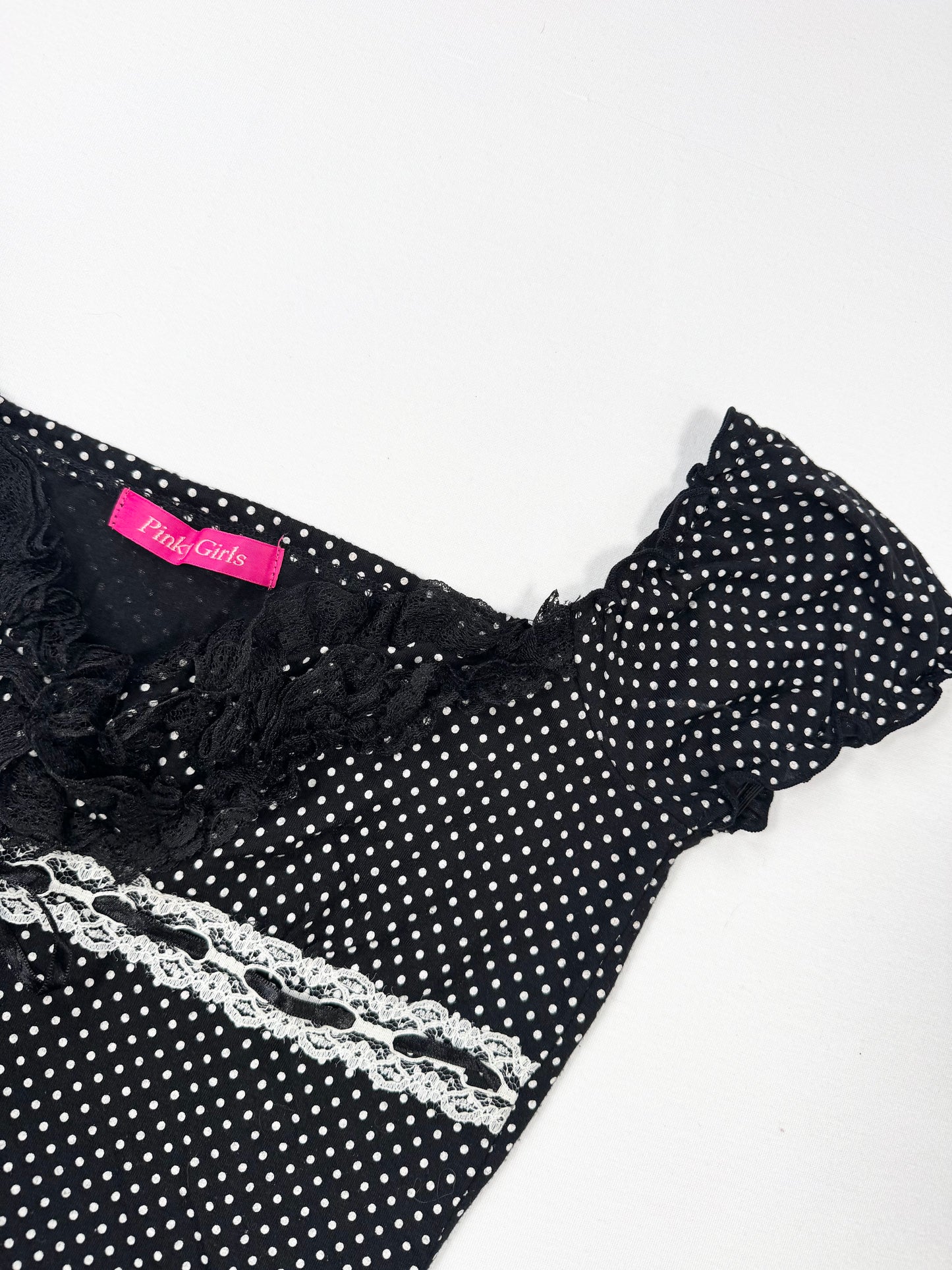 Polka Dot Babydoll Top ♡ S