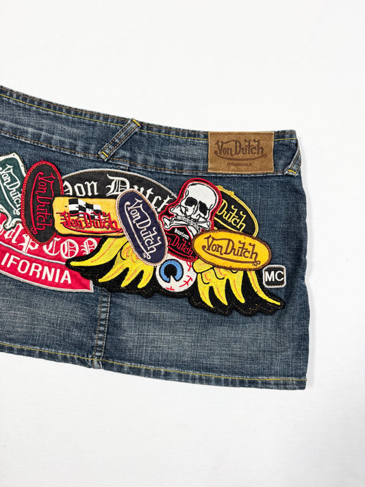 Von Dutch Patch Mini Skirt ♡ Size S