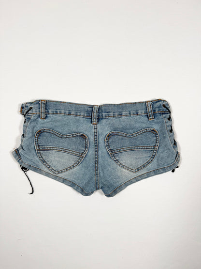 Heart Lace Up Side Micro Shorts