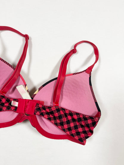 PINK Plaid Bra ♡ Size 34C