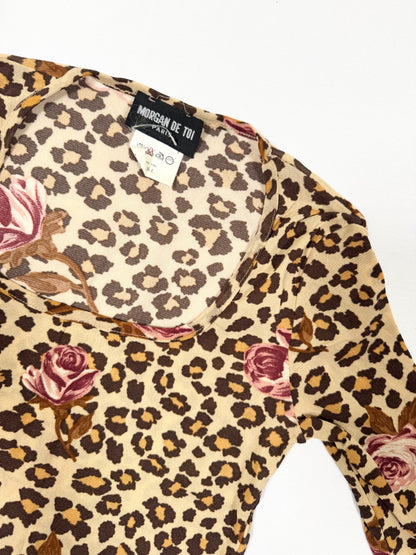 Morgan De Toi Leopard Rose Top