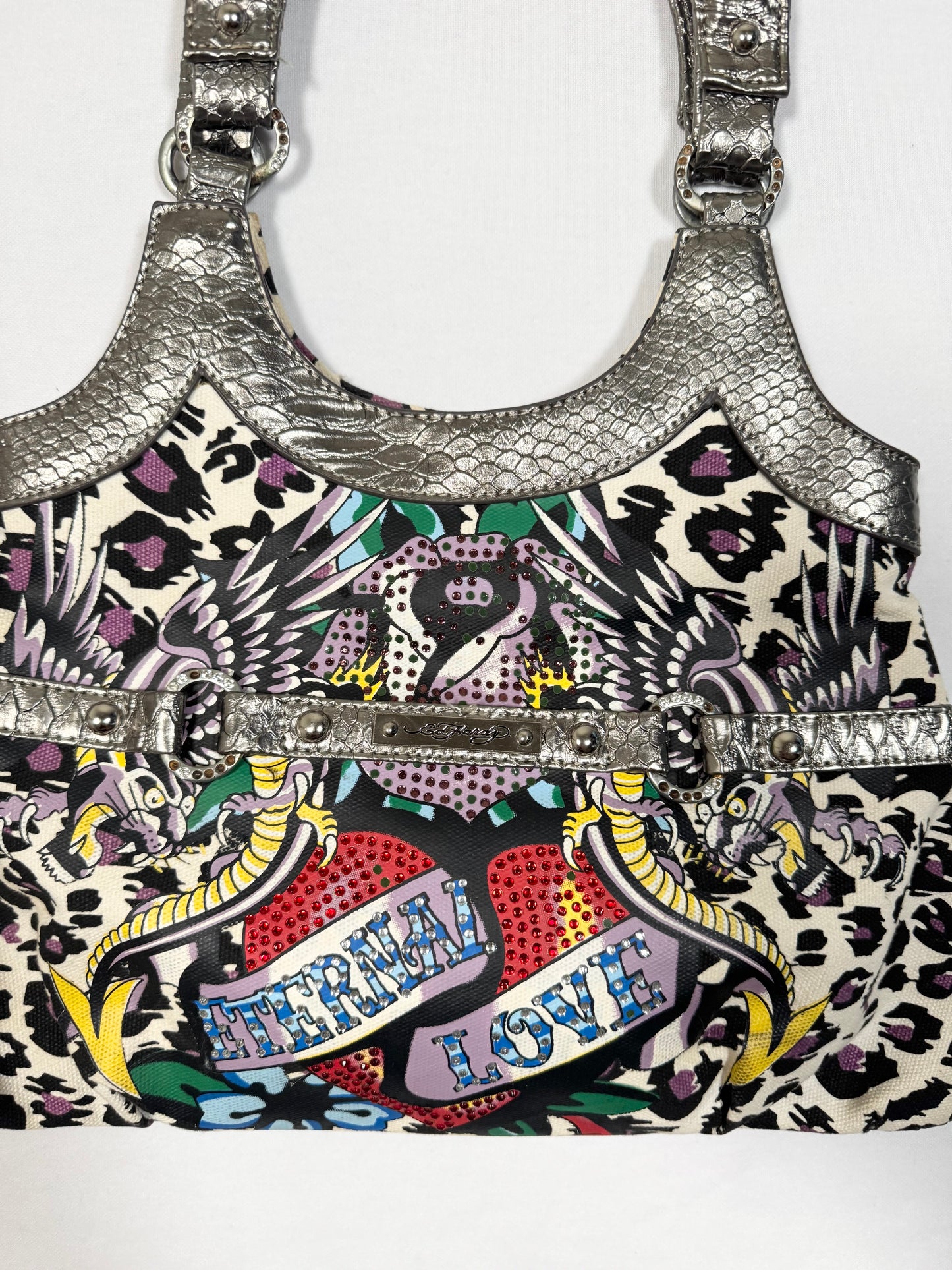 Purple Leopard Ed Hardy Bag