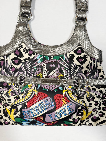 Purple Leopard Ed Hardy Bag