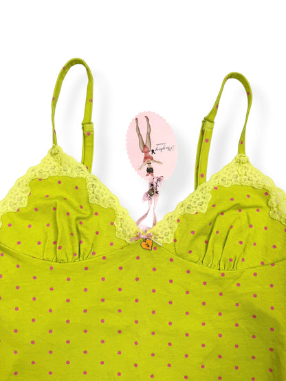 Playboy Green & Pink Polka Cami ♡