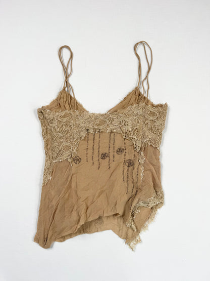 DKNY Silk Beaded Asymmetric Cami ♡ XS