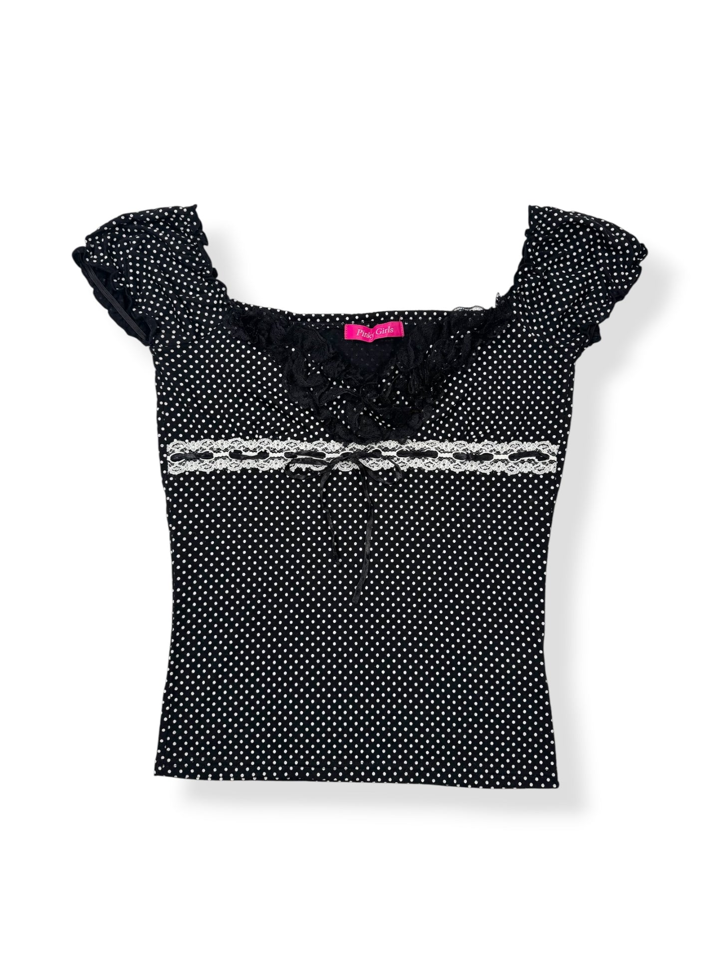 Polka Dot Babydoll Top ♡ S