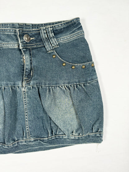 Bubble Denim Mini Skirt