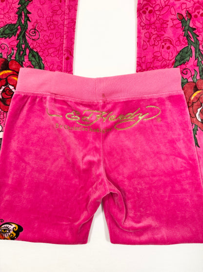 Pink Ed Hardy Velour Tracksuit ♡ S