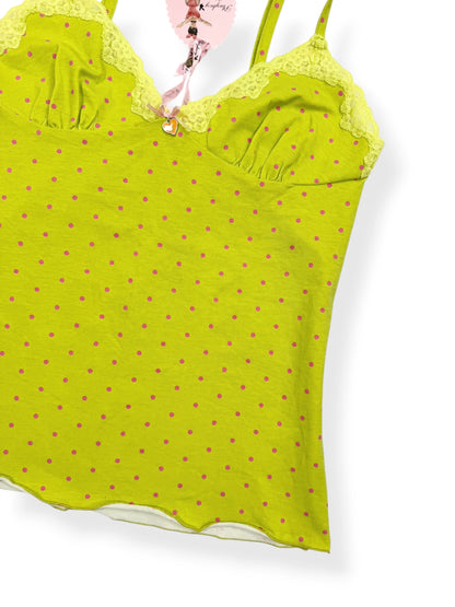 Playboy Green & Pink Polka Cami ♡