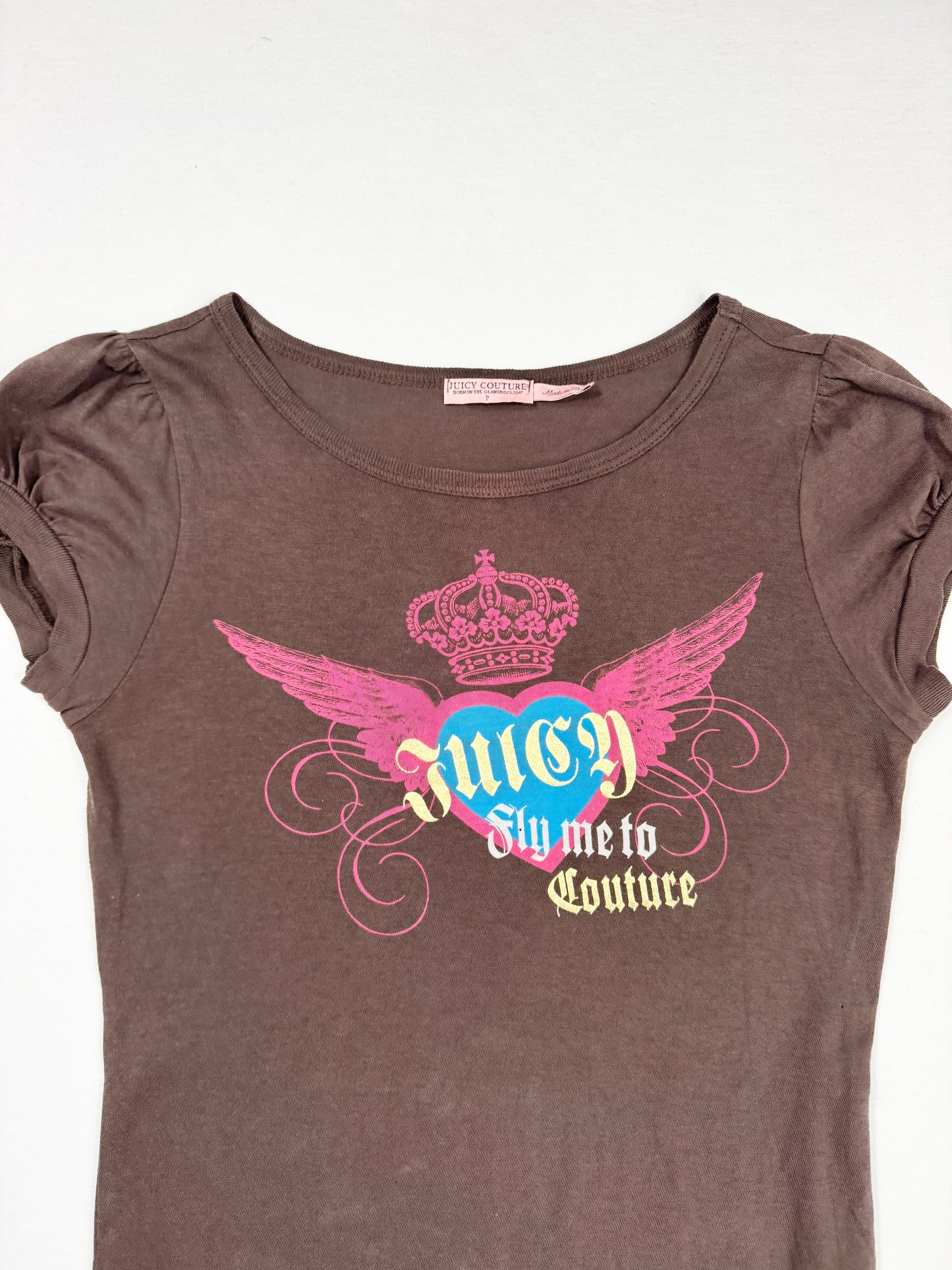 Juicy “Fly me to Couture” Brown Tee ♡ XS