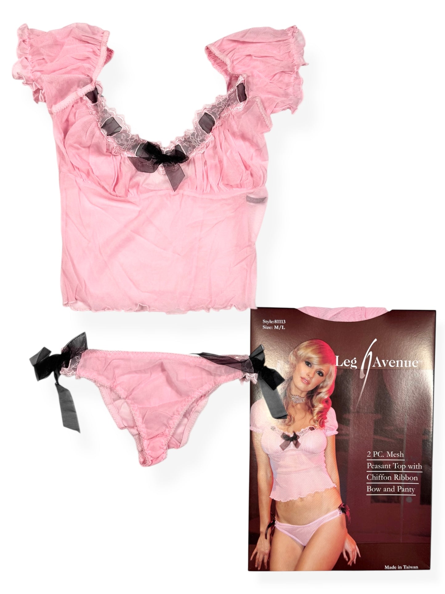 Leg Avenue Mesh Milkmaid Top ♡ Size M