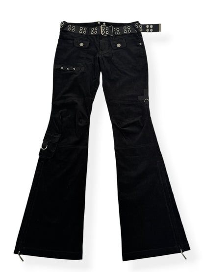 Black Cargo Flared Corduroy Pants ♡ S