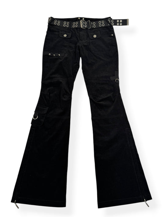 Black Cargo Flared Corduroy Pants ♡ S