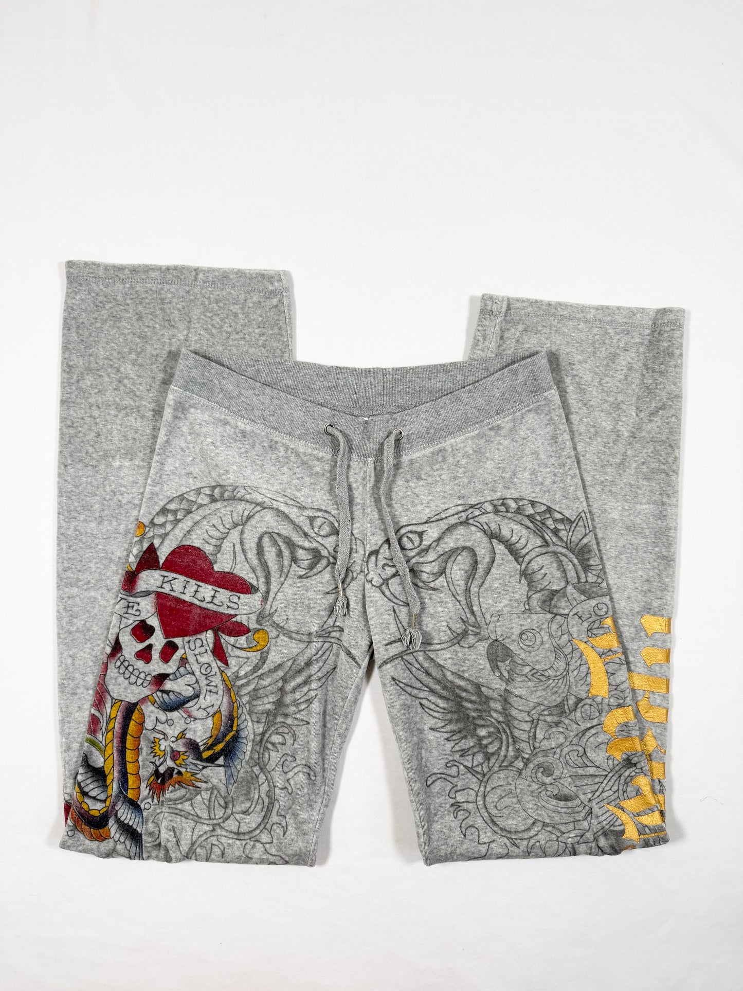 Ed Hardy Grey Velour Tracksuit