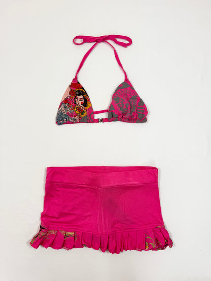 Christian Audigier Bikini Top & Skirt Set ♡ XS/S