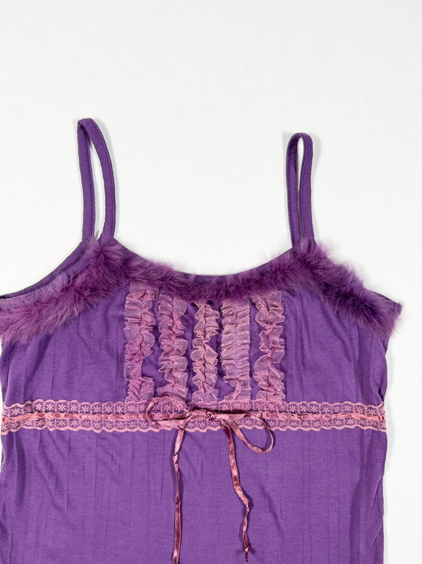 Fur Trim Purple Cami ♡ Size S