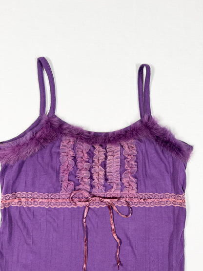 Fur Trim Purple Cami ♡ Size S