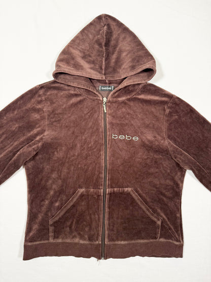 Bebe Chocolate Brown Zip Up Hoodie