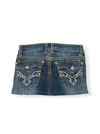Western Diamanté Mini Skirt ♡ S
