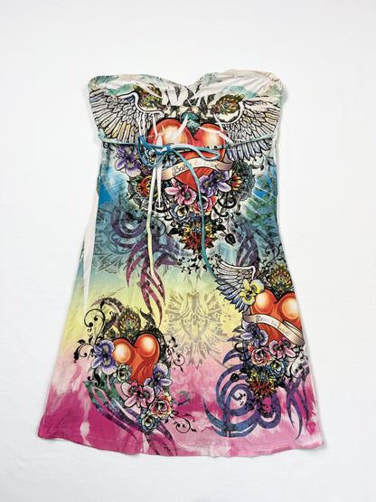 Colourful Grunge Print Dress ♡ M