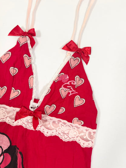 Red Ed Hardy Heart Cami Dress & Thong ♡ XS