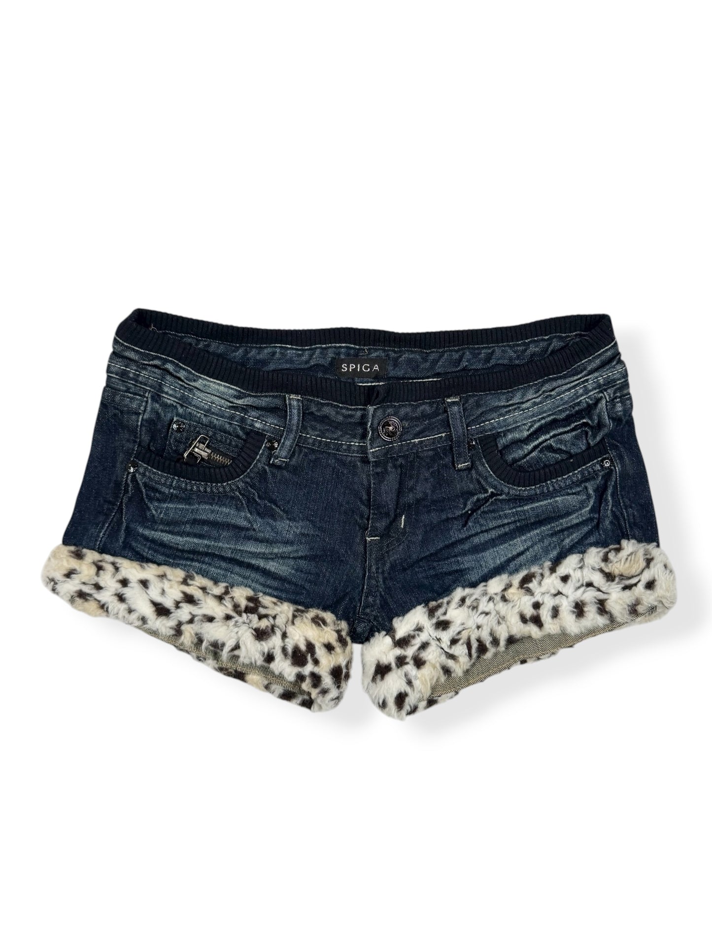 Leopard Fur Trim Shorts ♡ Size S