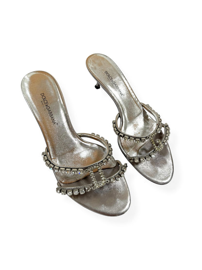 D&G Silver Diamanté Kitten Heels ♡ 36.5