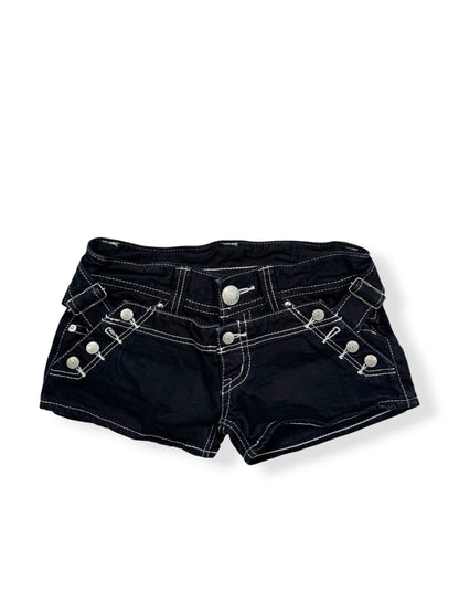 Black Denim Button Shorts ♡ XS