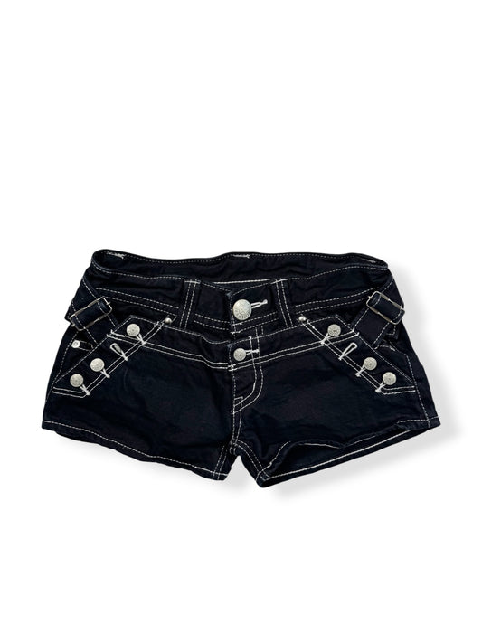 Black Denim Button Shorts ♡ XS