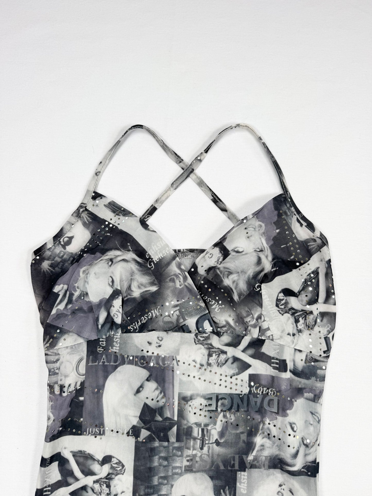 Lady Gaga Print Micromesh Dress ♡ XS