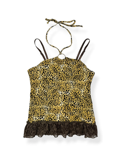 Leopard O Ring Halter Cami ♡ M