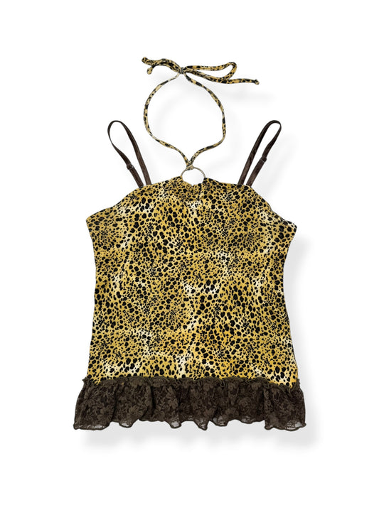 Leopard O Ring Halter Cami ♡ M