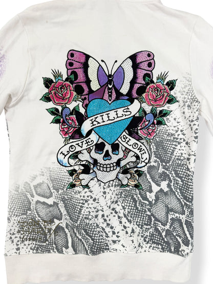Ed Hardy Snakeprint Zip Up Hoodie ♡ M