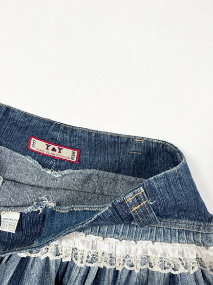 Lace Ruffle Mini Skirt ♡ Size S